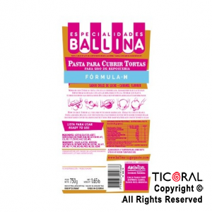 COBERTURA PARA TORTA FORMULA H 3KGR BLANCA DULCE DE LECHE BALLINA x 1